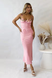 Girdle-Waist Long Skirt with Contoured Hips