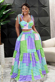 Chic Halter Vest and Wrap Skirt Two-Piece Dress Set