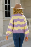 Chic V-Neck Striped Long Sleeve Button Sweaters