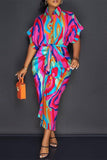 Chic Figure-Hugging Color Dress