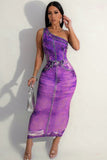 Chic 3D Printed Asymmetrical Shoulder Bag Hip Skirt for Trendsetting Women