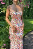 Floral Fantasy Slim Fit Halter Dress