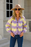 Chic V-Neck Striped Long Sleeve Button Sweaters
