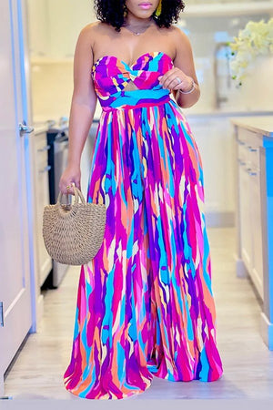 Chic Off-Shoulder Pleated Wide-Leg Jumpsuit