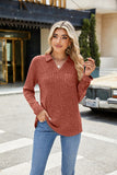 Lapel Pocket Oversized Long-Sleeve Top in Solid Colors