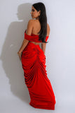 Chic Strapless Pleated Skirt Two-Piece Ensemble