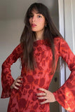 Seductive Sheer Elegance: Round Neck Long Sleeve Dress for Daring Style - Elevate Your Wardrobe Today!