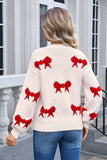 Elegant Bow Detail Crew Neck Sweater