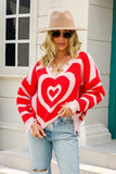 Chic V-Neck Striped Fringe Sweater with Long Sleeves