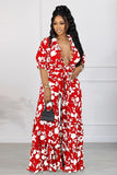 Chic Plus-Size V-Neck Suit with Flared Edges and Wide Leg Design
