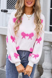 Elegant Bow Detail Crew Neck Sweater