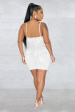 Elegant Halter Neck Mesh Skirt Dress with Press Drill Detail