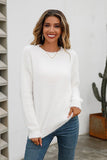 Classic Round Neck Long Sleeve Sweaters in Solid Colors