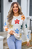 Floral Elegance Crew-Neck Sweater