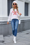 Chic Bow-Detail Long-Sleeved Sweater in Solid Colors