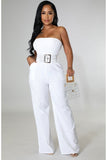 Chic High-Waisted Solid Color Jumpsuit