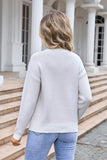 Chic Bow-Accented Color Block Sweater