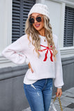 Chic Bow-Detail Long-Sleeved Sweater in Solid Colors