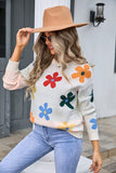 Floral Elegance Crew-Neck Sweater