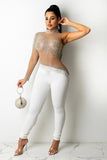 Seductive Sheer Slim-Fit One-Piece Nightclub Ensemble