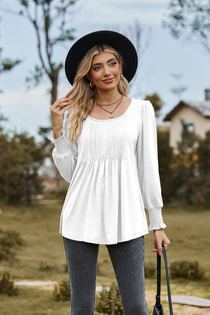 COMFORTABLE CREW NECK LONG SLEEVE TOP