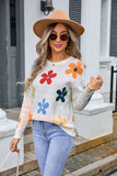 Floral Elegance Crew-Neck Sweater