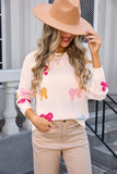 Elegant Bow Detail Long-Sleeved Sweater