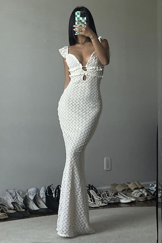 Chic Backless V-Neck Halter Cutout Dress