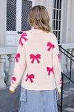 Chic Long-Sleeved Bow Sweater in Solid Colors