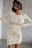 Chic Long Sleeve Crew Neck Skirt for Stylish Women