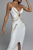 Glamorous Gold Chain Bodycon Dress