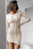 Chic Long Sleeve Crew Neck Skirt for Stylish Women