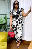 Chic Plus Size Two-Piece Set with Stylish Print and Adjustable Straps