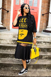 Chic Printed Mesh Maxi T-shirt Dress