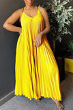 Chic Halter Neck Pleated A-Line Skirt