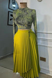 Chic High Waist Lace-Up Asymmetrical Midi Skirt