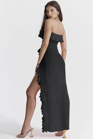 Glamorous Ruffled Off-Shoulder Evening Dress