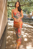 Floral Print Halter Dress with One-Line Collar
