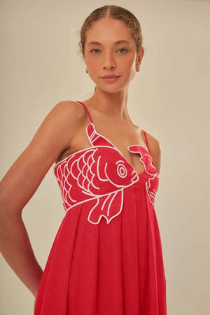 Elegant Three-Dimensional Embroidered Pleated Halter Dress