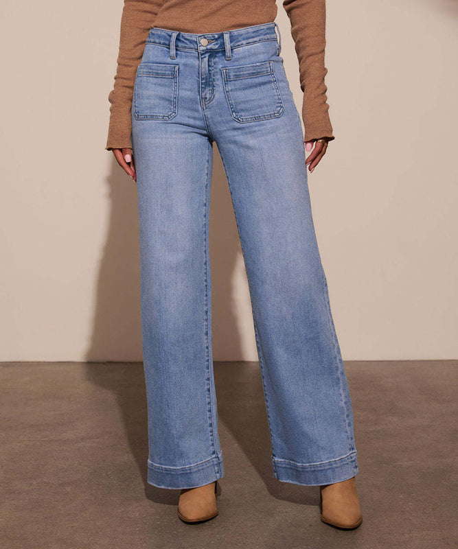 Timeless Style: High-Waisted Wide-Leg Vintage Straight Leg Jeans