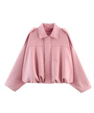 Womens Casual Suede Texture Lapel Jacket Outerwear Trendy