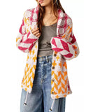 Relaxed Floral Print Cardigan For Women Long Sleeve