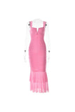 Halter Neck Splice Dress