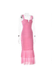 Halter Neck Splice Dress
