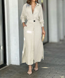 Slim-Fit Strappy Solid Color Blouse Dress For All Occasions