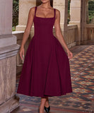 Elegant Strapless Dress in Navy Black and Wine for Events