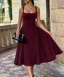 Elegant Strapless Dress in Navy Black and Wine for Events