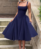 Elegant Strapless Dress in Navy Black and Wine for Events