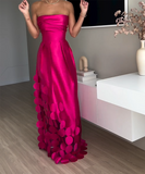 Stunning Patchwork Satin Sexy Strapless High-Waisted Dress