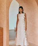 Lace Trimmed Embroidered Strap Dress